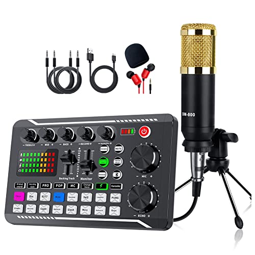 HUPYOMLER Portable Sound Card Kit PC Microphone Set Accessories Condenser Microphone Set Live Sound Card von HUPYOMLER