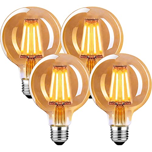 HUSTUNG Edison Vintage Glühbirne E27, E27 LED Vintage Dimmbar 4W Retro LED Lampe Warmweiß 2700K, LED Glühbirne E27 Vintage Ideal für Pendelleuchte, Tischleuchte, Wandleuchte usw - 4er Pack von HUSTUNG