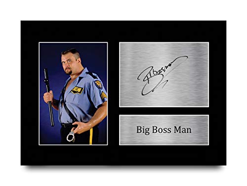 HWC Trading A4 Big Boss Man Gifts gedrucktes Autogramm Bild für WWE & WWF Fanartikel-Fans – A4 von HWC Trading