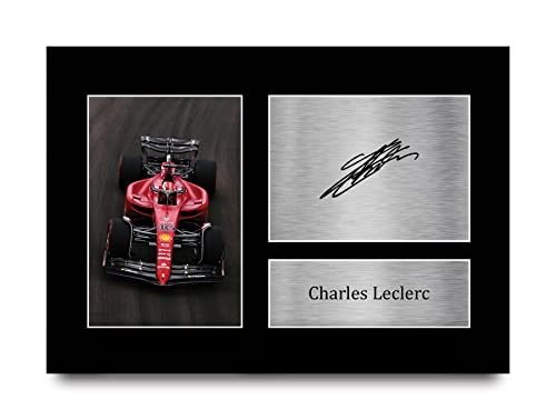 HWC Trading A4 Charles Leclerc Formula 1 Geschenke Gedrucktes Signiertes Autogramm Foto für Fromula 1 und Motorrennen Fans von HWC Trading