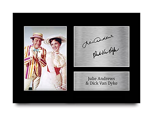 HWC Trading A4 Julie Andrews & Dick Van Dyke Mary Poppins Geschenke Gedruckt, Signiert Autogramm Bild Für Film-Erinnerungsstücke-Fans - A4 Eingerahmt von HWC Trading