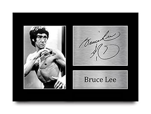 HWC Trading Bruce Lee A4 Ungerahmt Signiert Gedruckt Autogramme Bild Druck-Fotoanzeige Geschenk Für Martial Arts Enter The Dragon Filmfans von HWC Trading