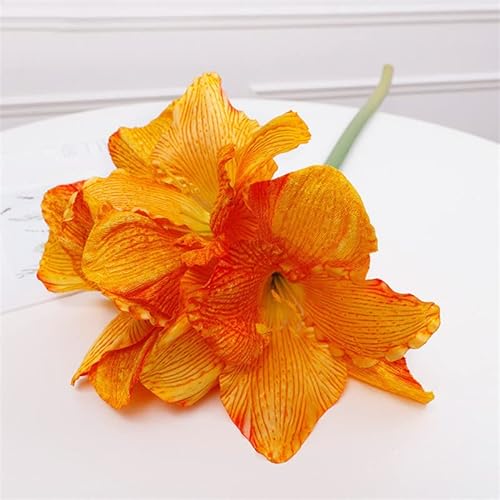 HXSCOO Künstliches 4-Kopf-Vlies Clivia Kunstblume Kunstblume Familie Hochzeitsdekoration Requisiten Dekorationen (Color : Orange, Size : S) von HXSCOO