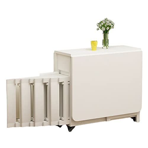 HYDZYXGS Esstisch-Set, 5-teiliges Klapp-ESS-Set aus Holz, multifunktionaler ausziehbarer Klapptisch, Küchentisch mit 4 Stühlen – 1,4 m – Warmweiß von HYDZYXGS