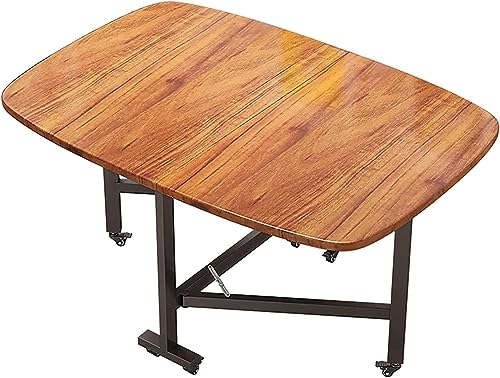 HYDZYXGS Klappbarer Tisch, Schmetterlingstisch und Stühle aus Holz, platzsparender Tisch, Verstellbarer, beweglicher Küchenschreibtisch mit Rollen für kleine Räume von HYDZYXGS