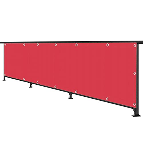 HYHMJ-Balkon Datenschutzbildschirm Verschlüsselungsverdickung Zaun Datenschutz Protection Network Multifunktion Fassaden Trenn-Netz Garten UV-Beständiges Netz,Rot,1.7x6.6m von HYHMJ