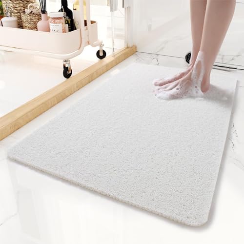 Duschmatte rutschfest, 60 x 80 cm Anti-Schimmel, Weich Komfort Sicherheits Badematte, Antirutschmatte Dusche für Badewanne und Nassbereiche von HYISHION