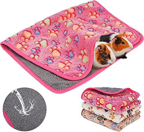 HYLYUN wasserdichte Meerschweinchen Decken, 3 Stück Waschbar Kleintier Fleece Warm Flanell Throw für Hamster Meerschweinchen Kaninchen Chinchilla Igel Frettchen-60 * 40cm von HYLYUN