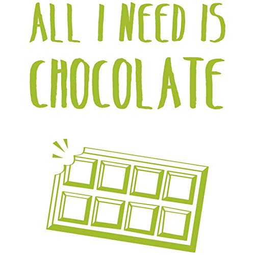 HYO All I Need is Chocolate Vinyl, Limettengrün, 50 x 50 cm von HYO