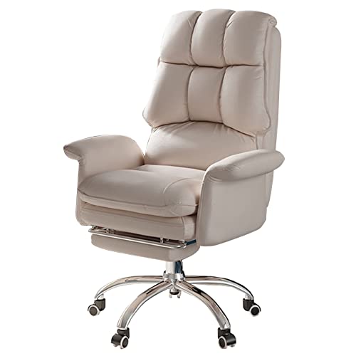 HYUFEIAO Chefsessel aus PU-Leder, ergonomisch, hohe Rückenlehne, Computer-Schreibtischstuhl mit Ottomane, Drehstuhl für Erwachsene, Arbeitszimmer, Weiß HYUFEIAO Chefsessel aus PU-Leder, ergonomisch, hohe Rückenlehne, Computer-Schreibtischstuhl mit Ottomane, Drehstuhl für Erwachsene, Arbeitszimmer, Weiß von HYUFEIAO