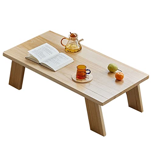 Tatami Tisch Großes Format Bodentisch Bodentisch Massivholz Zen Japanisch Tatami Teetisch Schlafzimmer Sitzen Niedriger Tisch Klappbar Kang Tisch Home Accent Möbel (Color : Wood, S : 80x50x30cm) von HYXSHOP