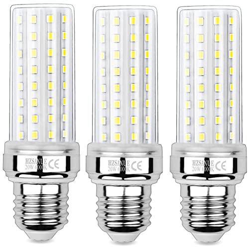 HZSANUE E27 LED Mais Lampen 20W, 6000K Tageslichtweiß, 2200Lm, Edison Schraube Kerze Leuchtmittel, 150W Glühlampen Äquivalent,Nicht Dimmbar, 3er-Pack von HZSANUE