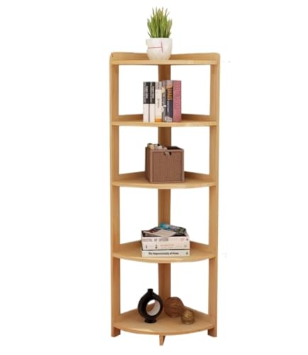 Habrur Eckregal Eckständer 5-stöckiges Eckregal Aus Holz, Eck-Bücherregal, Eckständer, Pflanzen- Und Blumen-Eckregal Für Wohnzimmer Eckregal Stehend Eckregale(Color:A) von Habrur