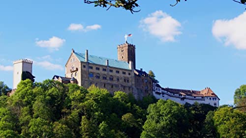 Haeran River Architektonische Landschaft von Wartburg Deutschland Malen nach Zahlen DIY einzigartiges Leinwand Ölgemälde Kit Digital Painting von Haeran River