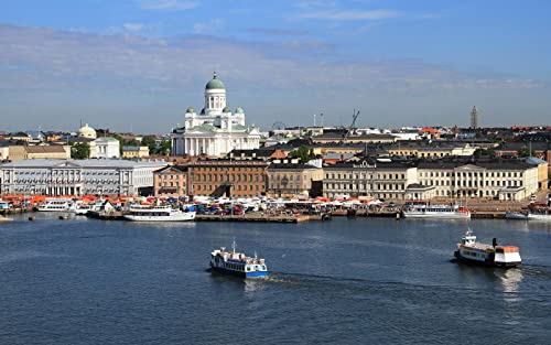 Haeran River Helsinki Finnland Malen Nach Zahlen Diy Einzigartiges Leinwand Ölgemälde Kit Digitale Malerei von Haeran River