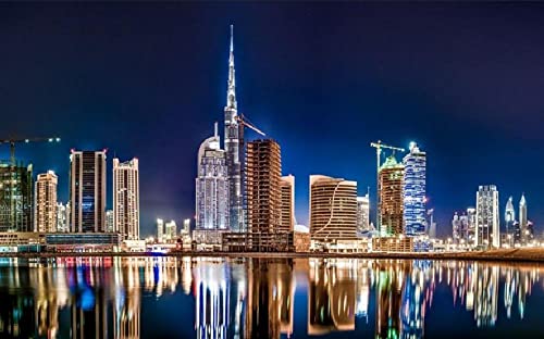 Haeran River Malerei Dubai Burj Khalifa Nacht Farbe Talk Malen Nach Zahlen Diy Einzigartige Leinwand Ölgemälde Kit Digitale Malerei von Haeran River