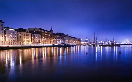 Malerei Helsinki Finnland Nacht Farbe Talk Malen Nach Zahlen Diy Einzigartiges Leinwand Ölgemälde Kit Digitale Malerei von Haeran River