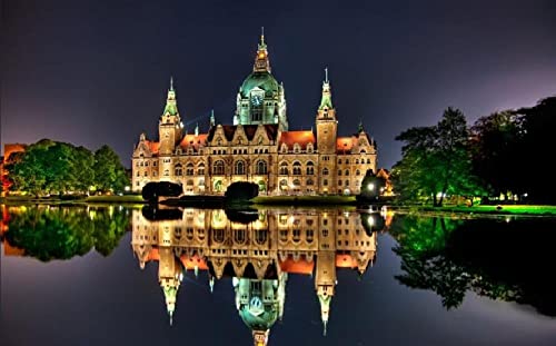 Neues Rathaus Hannover Stadtansicht Bei Nacht Farbgespräch Malen Nach Zahlen Diy Einzigartiges Leinwand Ölgemälde Kit Digitale Malerei von Haeran River