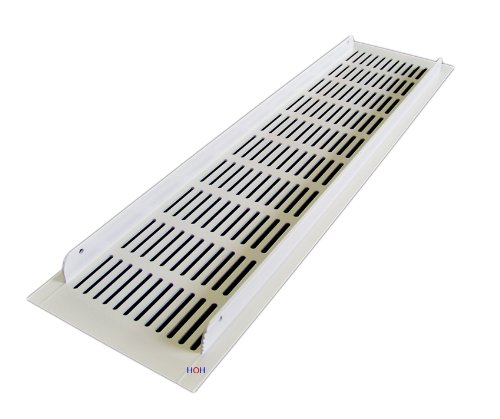 Lüftungsgitter LG-4010 W - Alu Weiss Pulverbeschichtet 400 x 100 mm Stegblech Abluftgitter Türgitter von Häusler Onlinehandel GmbH