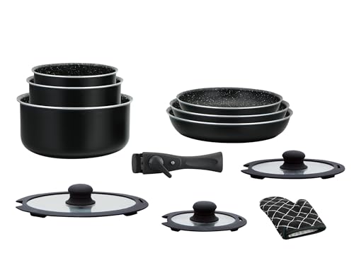 HAGEN, Stone coated cookware set, Removable handle, 11 pieces, Black, Non-stick coating, All burners, induction included, HA5026-BLK von Hagen