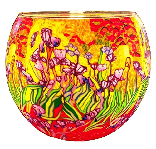 Teelichthalter Leuchtglas Rund Kerzenhalter Glas Teelicht Votivglas (Lillies 21403) von Hahn Kerzenfarm