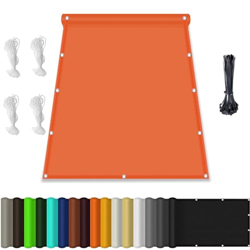 Sonnenschirm Segel, Terrassen Windschutz mit Seil, Wasserdicht markisenstoff, Wasserabweisend Imprägniert 95% Uv-Block, für Garten Terrasse Camping Orange Farbe 1x1.6M von HaiTaoSy