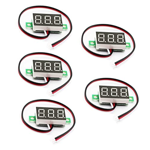 Hailege 5pcs Voltage Meter 3 Wire 0.36" DC 0~30V Digital Voltmeter Gauge Tester Red LED Display Panel Mount Car Motorcycle Battery Monitor Led Voltage Display von Hailege