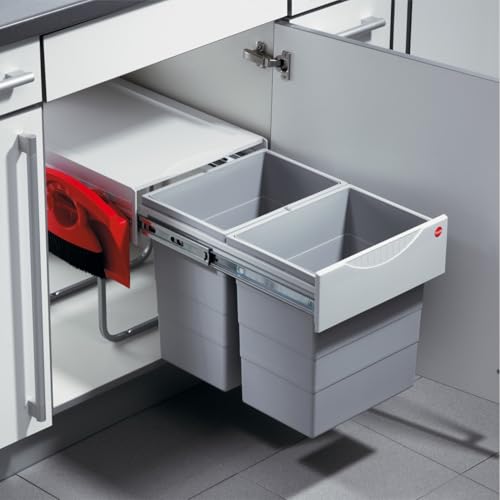 Hailo Abfallsammler 3641221 | TR Swing Raumspar-Tandem-H | Einbaumülleimer 2x 20 Liter | Abfalltrennsystem ab 40er Unterschrank | Vollauszug per Hand | Platzsparender Mülleimer für die Küche Hailo Abfallsammler 3641221 | TR Swing Raumspar-Tandem-H | Einbaumülleimer 2x 20 Liter | Abfalltrennsystem ab 40er Unterschrank | Vollauszug per Hand | Platzsparender Mülleimer für die Küche von Hailo