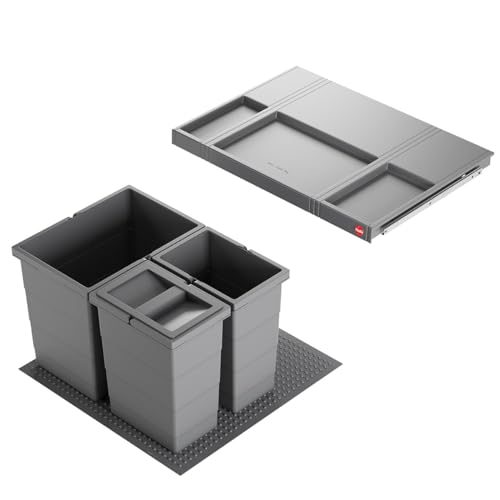Hailo Abfallsammler 3301631 Einsatz | Allegro Abfalleimer 3fach flexiebel | Einbau Mülleimer passend in 60 cm Schrankauszug | Antirutschmatte Inneneimer und Deckel Höhe 345 in Kunststoff Dunkelgrau Hailo Abfallsammler 3301631 Einsatz | Allegro Abfalleimer 3fach flexiebel | Einbau Mülleimer passend in 60 cm Schrankauszug | Antirutschmatte Inneneimer und Deckel Höhe 345 in Kunststoff Dunkelgrau von Hailo