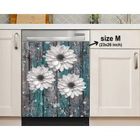 Farm Teal Daisy Blume Geschirrspüler Magnet Abdeckung, Aufkleber, Housewarming Geschenke, Küche Dekor, Geschenk Für Mutter Von Tochter von HakkiAsanStudio