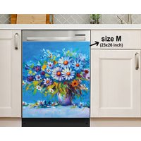 Schöne Gänseblümchen Blumen Geschirrspüler Magnet Abdeckung Küche, Spülmaschine Abdeckung, Aufkleber, Housewarminggeschenke, Küchendekoration von HakkiAsanStudio