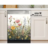 Wildblumen Geschirrspüler Magnet Abdeckung, Aufkleber, Housewarming Geschenke, Küchendekoration, Geschenk Für Mutter Von Tochter von HakkiAsanStudio