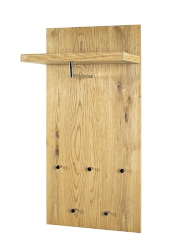 HAKU Möbel Wandgarderobe, MDF, eiche-chrom, B 49 x T 31 x H 100 cm von HAKU Möbel