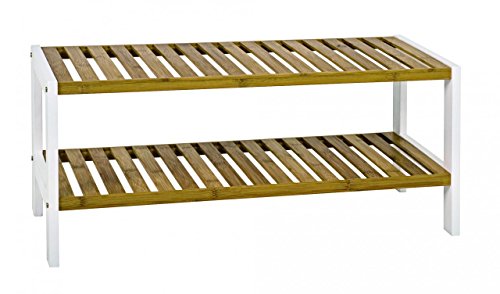 HAKU Möbel Schuhregal, Bambus, weiß-natur, B 70 x T 26 x H 34 cm von HAKU Möbel
