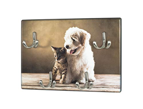 HAKU Möbel Schlüsselboard edelstahloptik, Motiv, MDF, Metall - Maße: B 30 cm x H 21 cm x T 5 cm, Style: Modern HAKU Möbel Schlüsselboard edelstahloptik, Motiv, MDF, Metall - Maße: B 30 cm x H 21 cm x T 5 cm, Style: Modern von HAKU Möbel