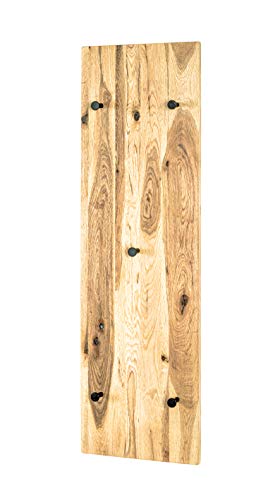 HAKU Möbel Wandgarderobe, Massivholz, eiche geölt-schwarz, B 30 x T 6 x H 100 cm von Haku Moebel