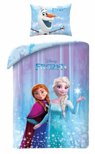 Halantex Disney Frozen Kinder Bettwäsche Eiskönigin Anna & ELSA - Bettwäsche-Set 140 x 200 cm + Kissenbezug 70 x 90 cm - 100% Baumwolle Halantex Disney Frozen Kinder Bettwäsche Eiskönigin Anna & ELSA - Bettwäsche-Set 140 x 200 cm + Kissenbezug 70 x 90 cm - 100% Baumwolle von Halantex