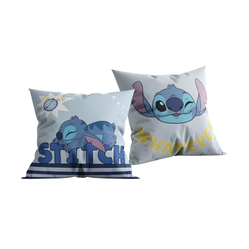 Halantex Disney Lilo & Stitch Wecker gefülltes Kissen mit Bezug – Kinderkissen für Schlafzimmer, Wohnzimmer & Spielzimmer – weiches und bequemes Kleinkindkissen mit Lilo & Stitch Design von Halantex