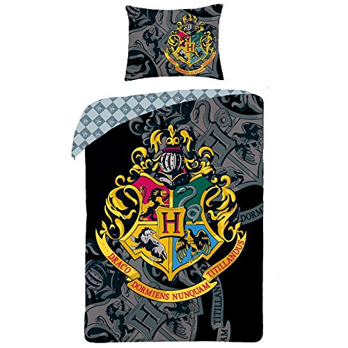 TDI Roman Harry Potter Crest Einzelne Bettbezug und Kissenbezug Set von Halantex