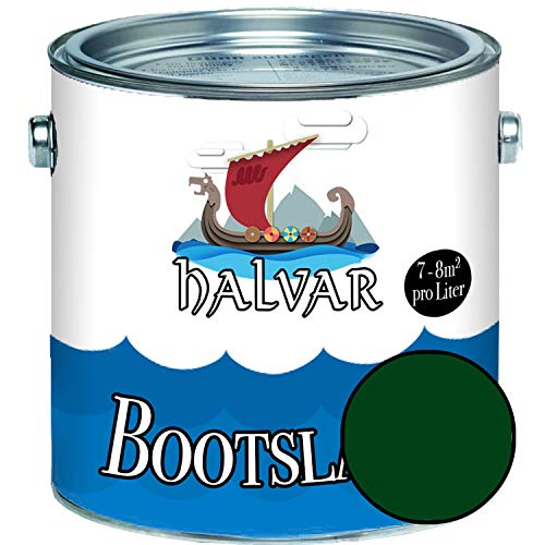 Halvar 2-K MATT Yachtlack Grün RAL 6000-6037 Bootslack für GFK/Polyester/Kunststoff 2-Komponenten Lack inkl. Härter (2,5 L, RAL 6005 Moosgrün) von Halvar