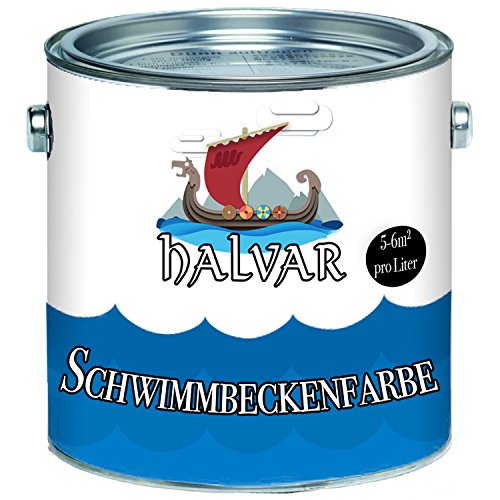 Halvar skandinavische 2 Komponenten Poolfarbe Schwimmbeckenfarbe für GFK/Kunststoff/Polyester mit Härter in Blau Weiß Grün Seegrün Anthrazitgrau Lichtgrau Grau Farbauswahl (1 L, Grün) von Halvar