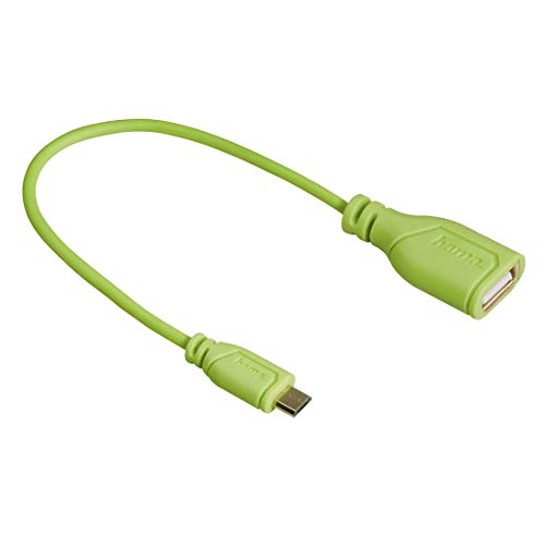 Hama 0,15 m usb2.0-a/Micro usb2.0-b – Adapter für Kabel (USB 2.0 Micro-B, USB 2.0-a, männlich/weiblich, Grün, 0,15 m, 0,48 GBit/s) von Hama