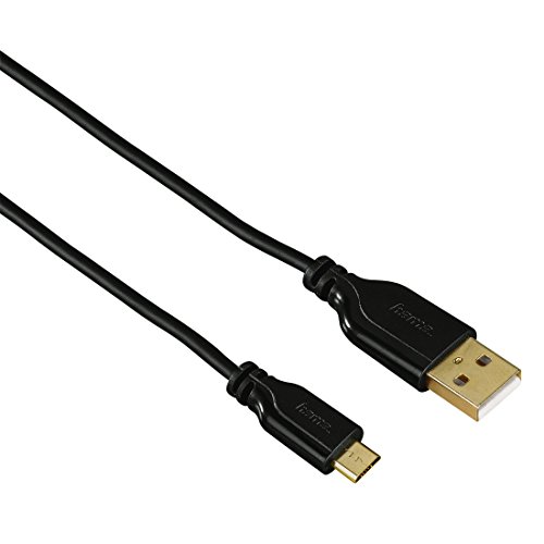 Hama 0.75 m, usb2.0-a/USB2.0 Micro-B 0.75 m USB zu Micro B schwarz – Kabel USB (usb2.0-a/USB2.0 Micro-B, USB A, Micro B, männlich/männlich, recht, recht, Gold) von Hama