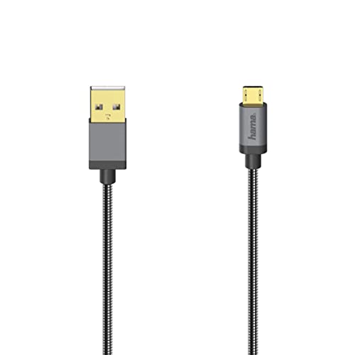 Hama Micro-USB-Kabel, USB 2.0, 480 Mbit/s, Metall, 0,75 m von Hama