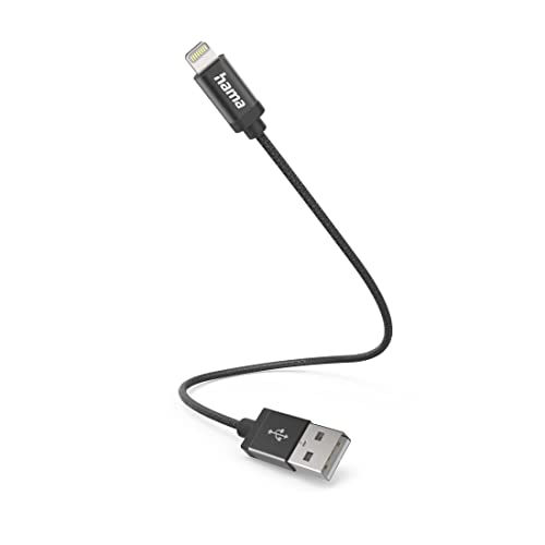 Hama USB-Ladekabel USB 2.0 Apple Lightning Stecker, USB-A Stecker 0.2m Schwarz 00201578 von Hama