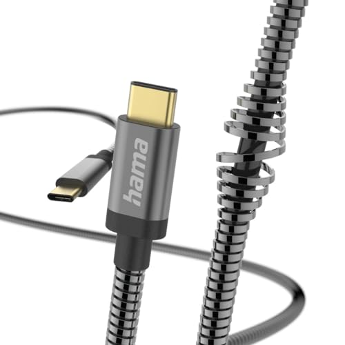Ladekabel Metall, USB-C - USB-C, 1,5 m, Metallmantel, Anthrazit von Hama