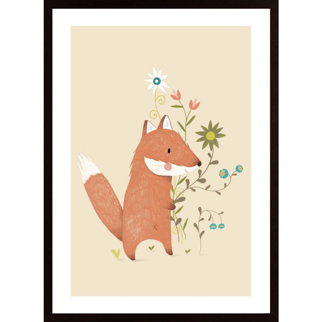 Blumen Fuchs Poster von Hambedo