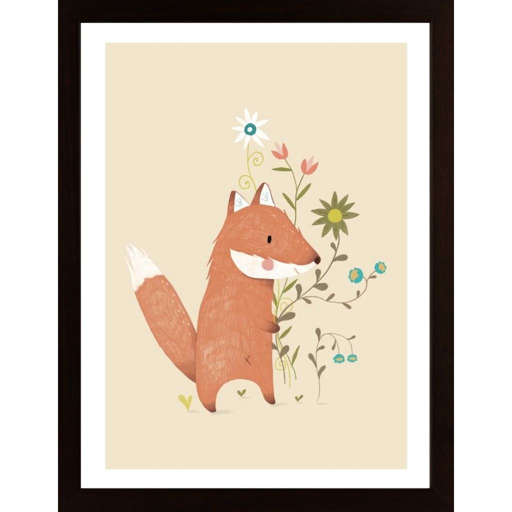 Blumen Fuchs Poster von Hambedo