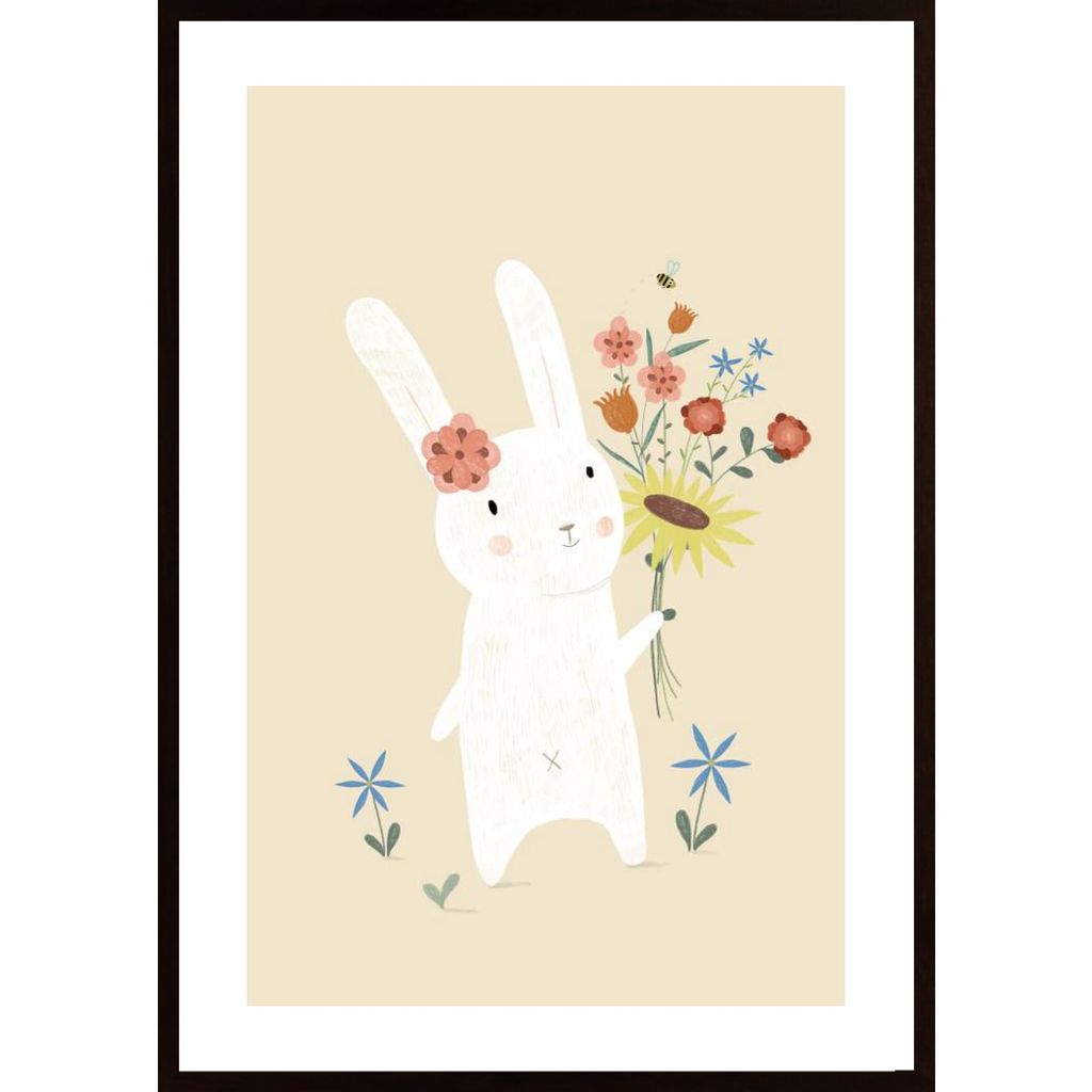 Blumen Hase Poster von Hambedo