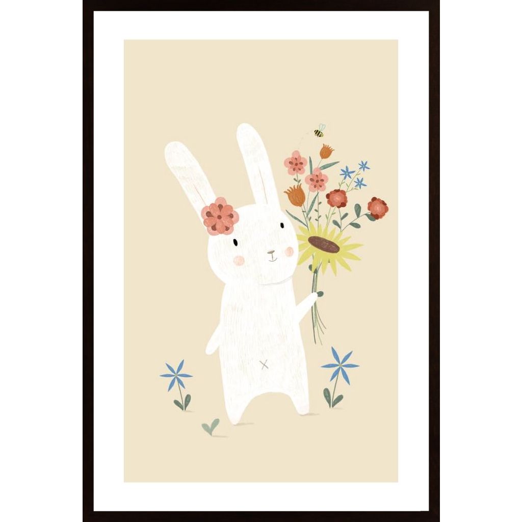 Blumen Hase Poster von Hambedo